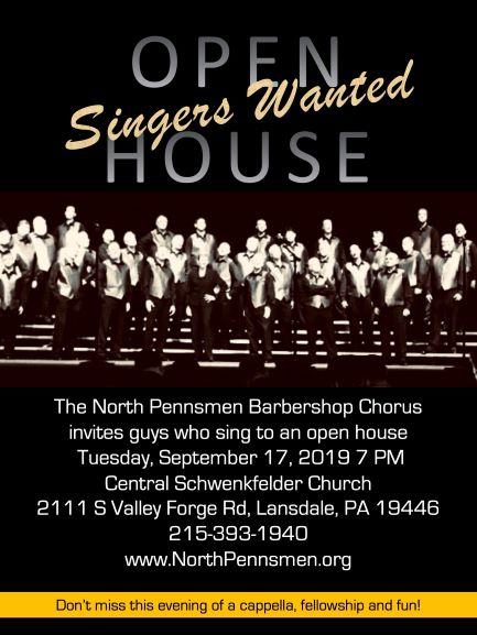 Singers Wanted! - OPEN HOUSE SEPT 17, 2019